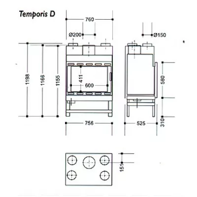 фото Каминная топка TEMPORIS 2D (Supra)