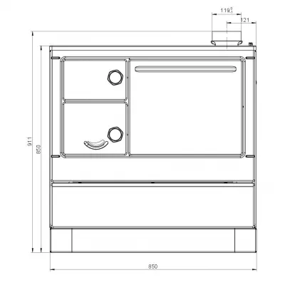 Печь Fiko 3U80 MS, бордовая, правая (Thorma)