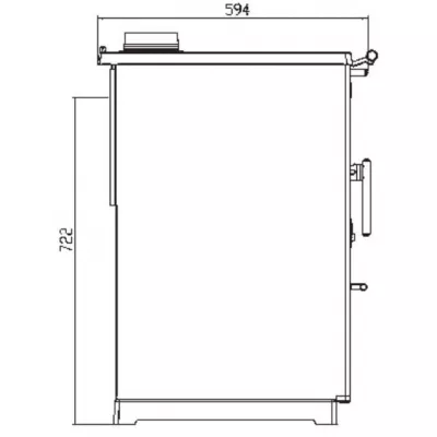 Плита PLAMEN 850 GLAS белая, труба справа (Plamen)