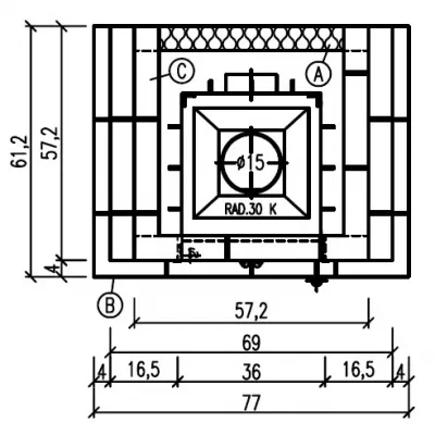 Печь BELLA ROSA 15 ECOplus, hellbraun, черная рамка (Hark)