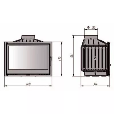 Каминная топка FG17 с шибером (Ferguss)