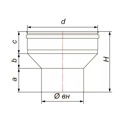 Переходник с топки на трубу D120/121,5, AISI 321 (Вулкан)