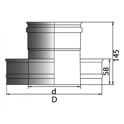 Переходник термо-моно PTM с D250/350 на D250, AISI 321 (Вулкан)