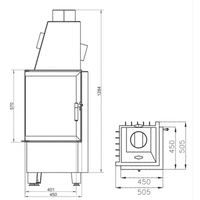 Каминная топка 500/57 H ECOPLUS T4, рамка - золото (Hark)