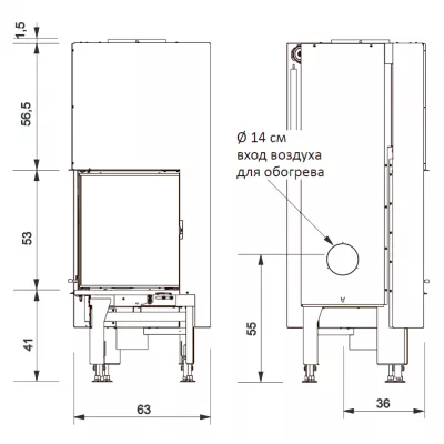 Каминная топка WINDO2 75 R (EdilKamin)