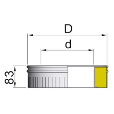 Стакан DSH D104 с изоляцией 50 мм, AISI 321/304 (Вулкан)