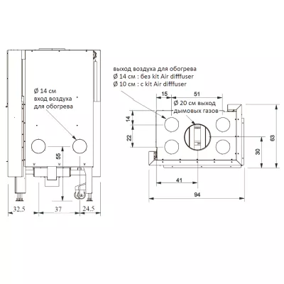 Каминная топка WINDO2 75 L (EdilKamin)