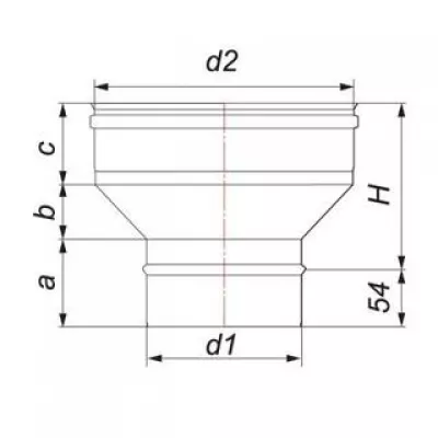 Переходник с топки на трубу D300/301,5, AISI 321 (Вулкан)