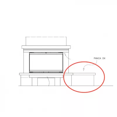 Банкетка dx/sx для облицовки PERLA (EdilKamin)
