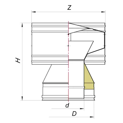 Дефлектор D120/220, AISI 321/439 (Вулкан)