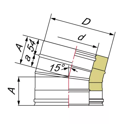 Отвод 15° D150/250, AISI 321/304 (Вулкан)