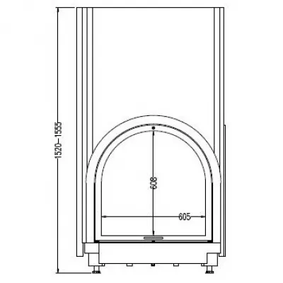 Каминная топка RADIANTE 305 H T1, чёрная рамка (Hark)