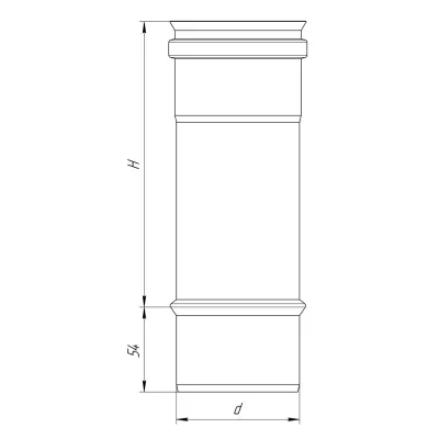 Удлинитель внутренней трубы L250 D130 коаксиальный (Вулкан)
