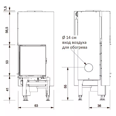 Каминная топка WINDO2 95 R (EdilKamin)