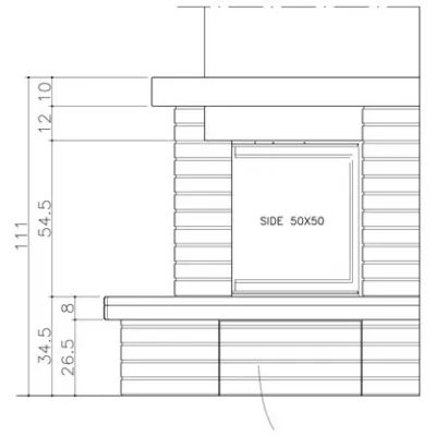 цена Облицовка ONICE DX, под Side 50x50 (EdilKamin)