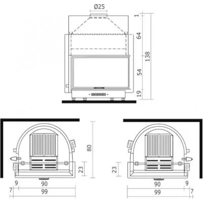 Каминная топка ACQUATONDO/29 DX (EdilKamin)