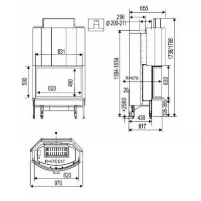 Каминная топка DIADEME 531 B PACK N (Supra)