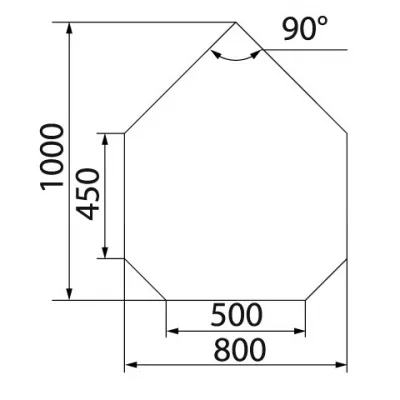 Предтопочный лист VPL031-R9005, 1000х800, черный (Вулкан)