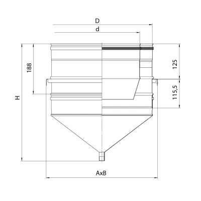 Опора VCR нижняя №1 с конденсатосборником D200/300, AISI 321/304 (Вулкан)