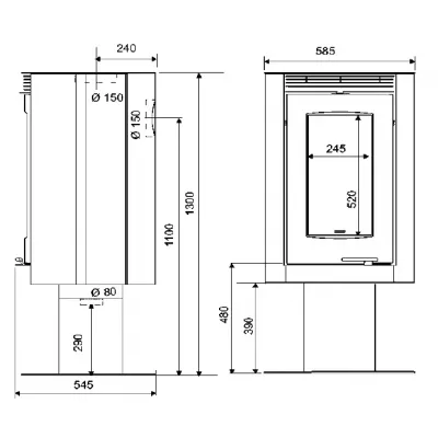 Печь HANOOK LIFT 01, черный (Supra)