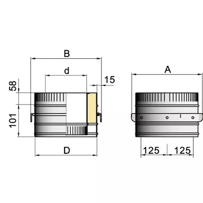 фото Опора DOH на трубу D104 с изоляцией 50 мм, AISI 321/304 (Вулкан)