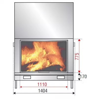 Каминная топка F 1400 SIMPLE FACE (Axis)