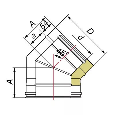 Отвод 45° D200/300, AISI 321, 0,8 мм/304 (Вулкан)