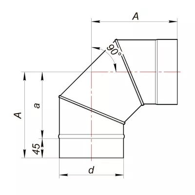 Отвод 90° D120, AISI 439 (Вулкан)