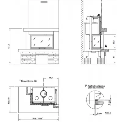 Облицовка GUBBIO SX, без духовки (Palazzetti)