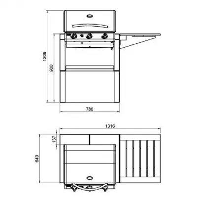 фото Модуль MELODY CRYSTAL GRILL, газовый гриль (Sunday)