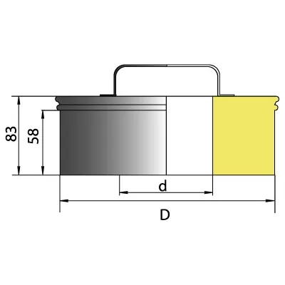 Ревизия (крышка) DRH на трубу D180 с изоляцией 50 мм, AISI 321/304 (Вулкан)
