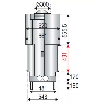 Каминная топка H 1600 DOUBLE FACE WS BLACK (Axis)