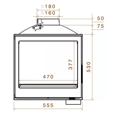 Каминная топка LCI 5 GDF, двусторонняя (Liseo Castiron)