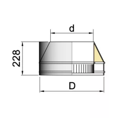 Конус DFH на трубу D104 с изоляцией 50 мм, AISI 321/304 (Вулкан)