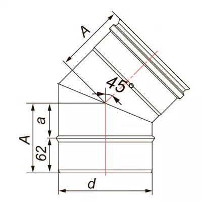 Отвод 45° D150, AISI 321 (Вулкан)
