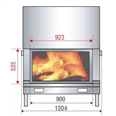 Каминная топка H 1200 SIMPLE FACE (Axis)