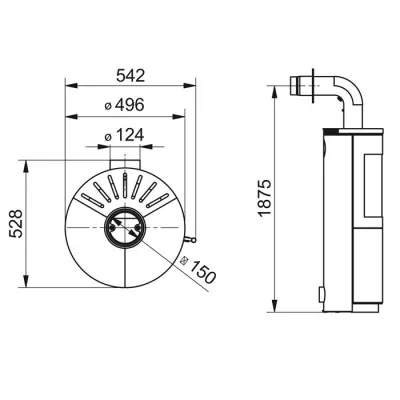 Печь 116 ECOplus, opak-schwarz 460 (Hark)