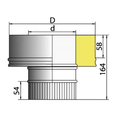 Переходник моно-термо PMT с D160 на D160/260, AISI 321 (Вулкан)