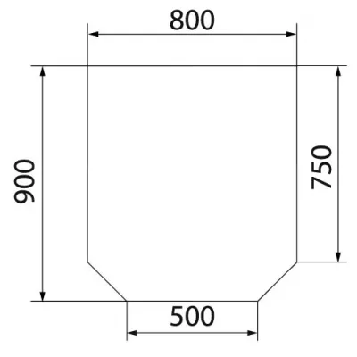 Предтопочный лист VPL061-R9005, 900х800, черный (Вулкан)