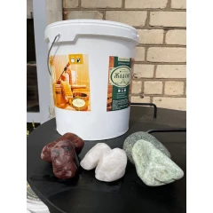 Банный микс шлифованный средний (ведро 20кг)