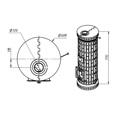 Печь отопительная ЛАДУШКА в кирпичной облицовке Керма