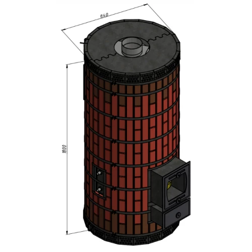 Печь банная с обращенным пламенем "ОБРАЩЕНКА-КДМ" в амфиболите