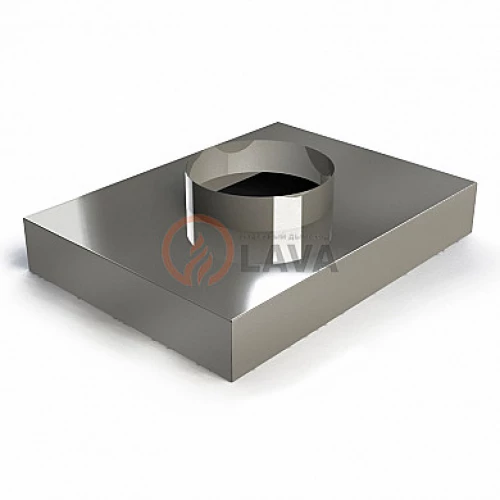 Переходник с кирпича на сэндвич 380*380 d-150 мм, нерж.(0,8)