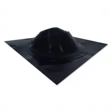 Кровельный проходник для дымохода "ВЕЗУВИЙ" № 4 (д.300-450мм  890х890мм) угл,  силикон (Черный)