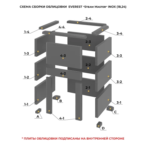 Печь для бани Эверест "Steam Master 24 INOX" Амфиболит, S-40