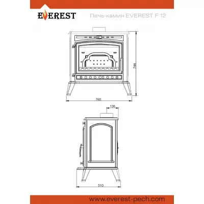 Печь-камин EVEREST F12