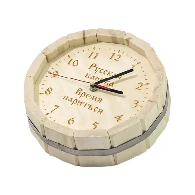 Часы Бочка с гравировкой, D-300 ЛЮКС (ЛИПА) (ЧЛ-20) фото