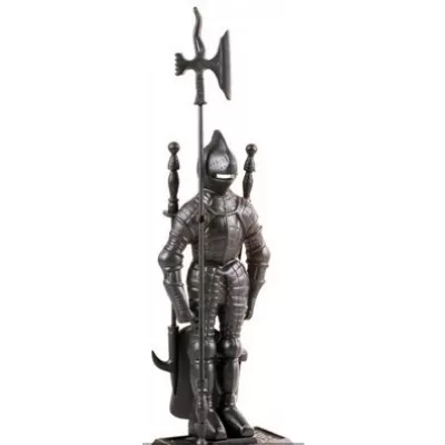 Набор каминный D50011ВК Рыцарь (4 предмета, 79см, черный), на подставке фото