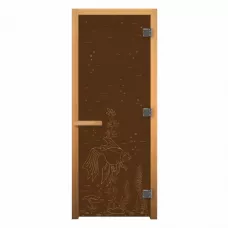 Дверь стекло Бронза Матовая "РЫБКА" 190х70 (8мм, 3 петли 710 CR) (ОСИНА) Пр