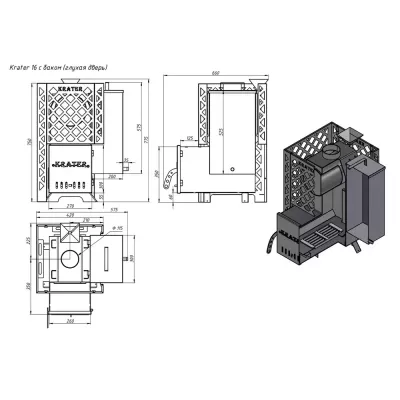 Печь для бани Кратер 16 бак